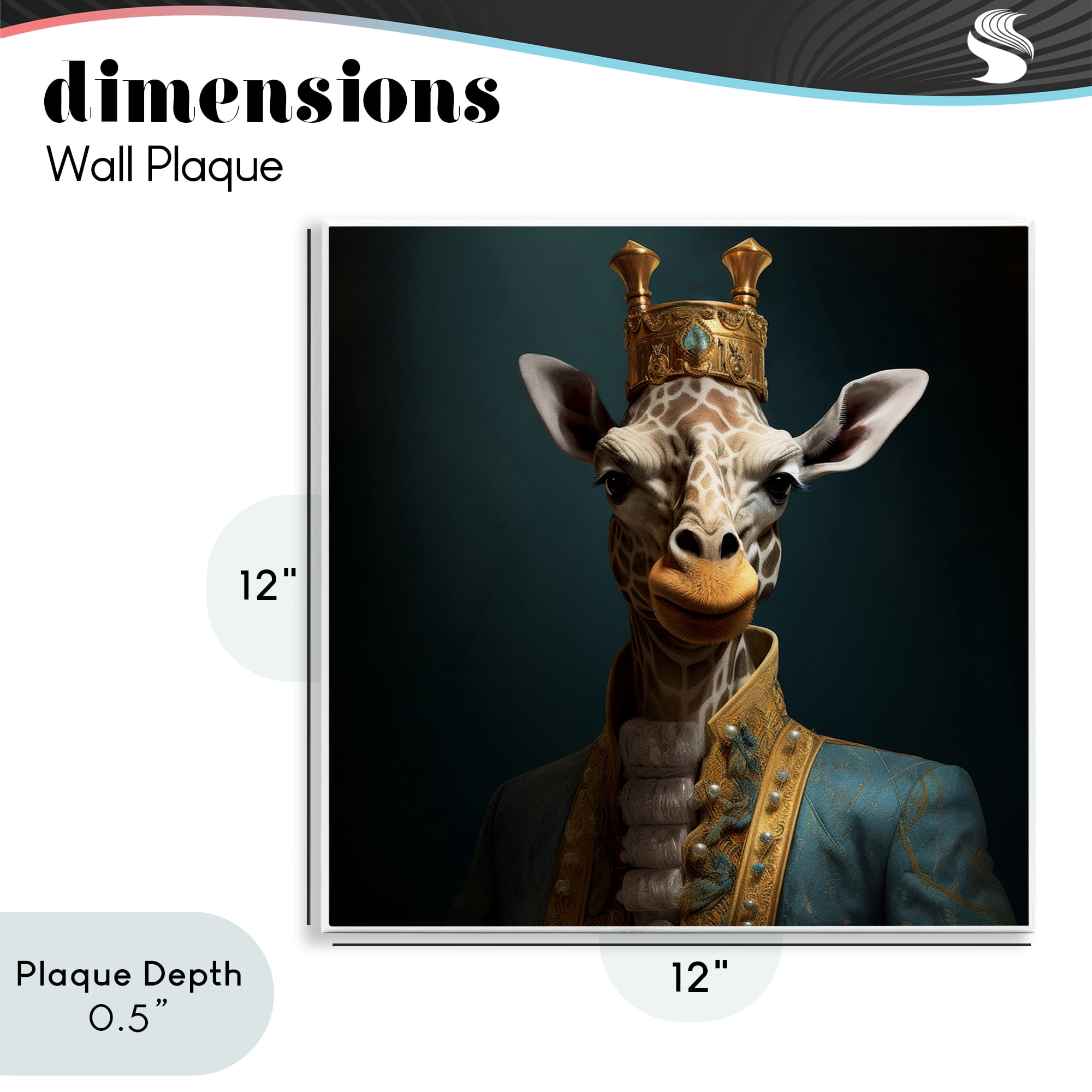 Stupell Industries Giraffe Gaze in Regal Crown Wall Plaque Art, design by Lazar Studio