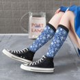 thumbnail image 6 of Balery whiet Snowflake blue background Printed Novelty Socks Men's Women's Crew Socks Sports Socks Knee High Socks Cotton Socks Quirky and Cool Socks, 6 of 9
