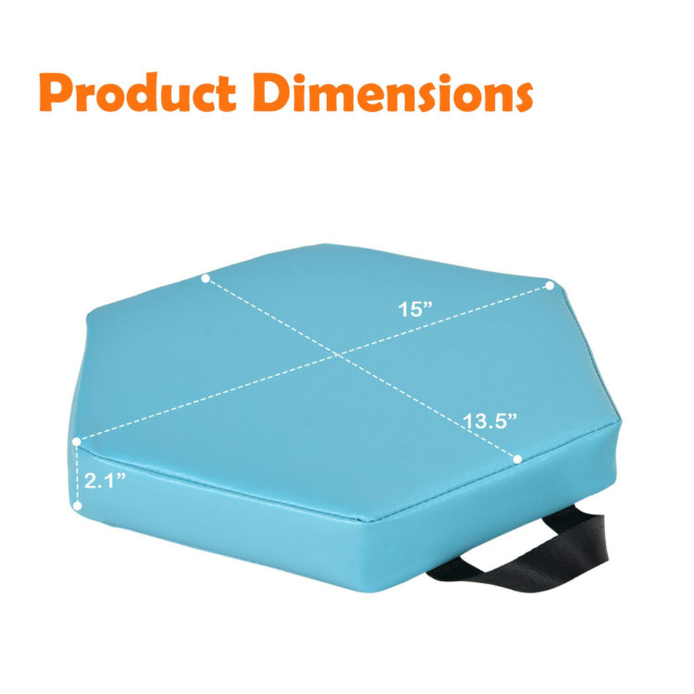 Spaco 6 Pieces Multifunctional Hexagon Toddler Floor Cushions Classroom Seating with Handles-Blue, Kids Couch for Kids