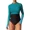 green, variant on Womens Long Sleeve UPF 50+ Rash Guard Top with Thumb Hole Swim Shirts Gradient Color Block Swim Tops with Shoulder Zipper