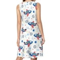 thumbnail image 2 of Cute airplane pattern Spring Summer Dresses for Women Fashion T-shirt Dress Casual Sleeveless Loose Sundress with Pockets, 2 of 5