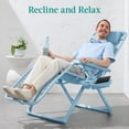 thumbnail image 3 of Best Choice Products Monochromatic Zero Gravity Chair, Folding Patio Recliner w/Side Tray, Headrest - Sky, 3 of 8