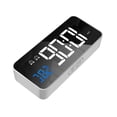 thumbnail image 2 of Reloj electrónico inteligente con espejo LED, portátil, hogar, USB, control de voz, temporizador silencioso, música, reloj despertador, recordatorio, Sivler kenally HA001362-01B, 2 of 6