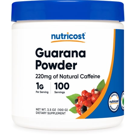 Nutricost Guarana Powder 100 Servings  1 Gram per Serving  Non-GMO and Gluten Free Supplement