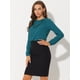 thumbnail image 2 of Blusa de Volantes Y Lunares Vintage Allegra K Azul Pavo Real XS, 2 of 5