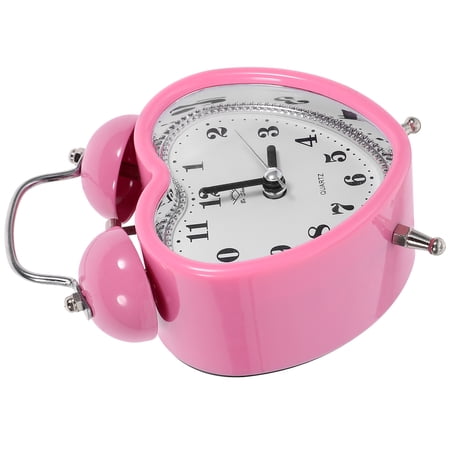 Hemobllo Battery Operated Heart Shape Alarm Clock Super Loud Twin Bell Design