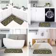 thumbnail image 5 of Hunter Green Leopard Kitchen Rug Mats 2PCS Non Slip 47" x 20" + 28" x 20" Kitchen Carpet Floor Mat Hallway Rugs Anti Fatigue Doormat Home Decor, 5 of 7