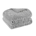 thumbnail image 2 of Superior Arctic Fleece Boho Knit Jacquard Blanket, King, Platinum, 2 of 7