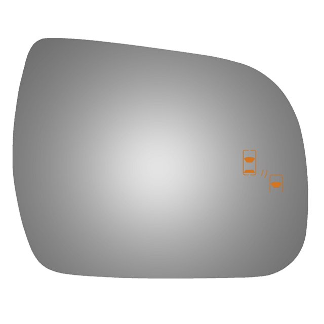 Passenger Side Replacement Power Mirror Glass Blind Spot Warning for 2013-2016 Toyota Sienna