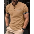 thumbnail image 2 of Summer Men's Polo Shirt Small Stand Collar Button Pocket Business Style Casual Men's Street Wear Short Sleeve Golf Shirt Men, 2 of 5