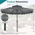 thumbnail image 2 of Costway 10 FT Solar LED Patio Umbrella, Push-Button Tilt & Crank, 24 LED Lights & 8 Ribs Gray, 2 of 10