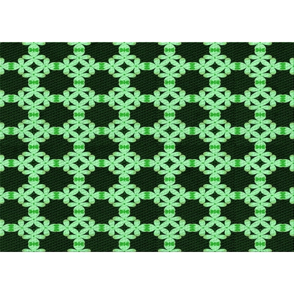 Ahgly Company Machine Washable Indoor Rectangle Transitional Green Area Rugs, 7' x 9'