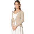 thumbnail image 1 of Cardigan Dobladillo Rizado Allegra K Camello M, 1 of 6