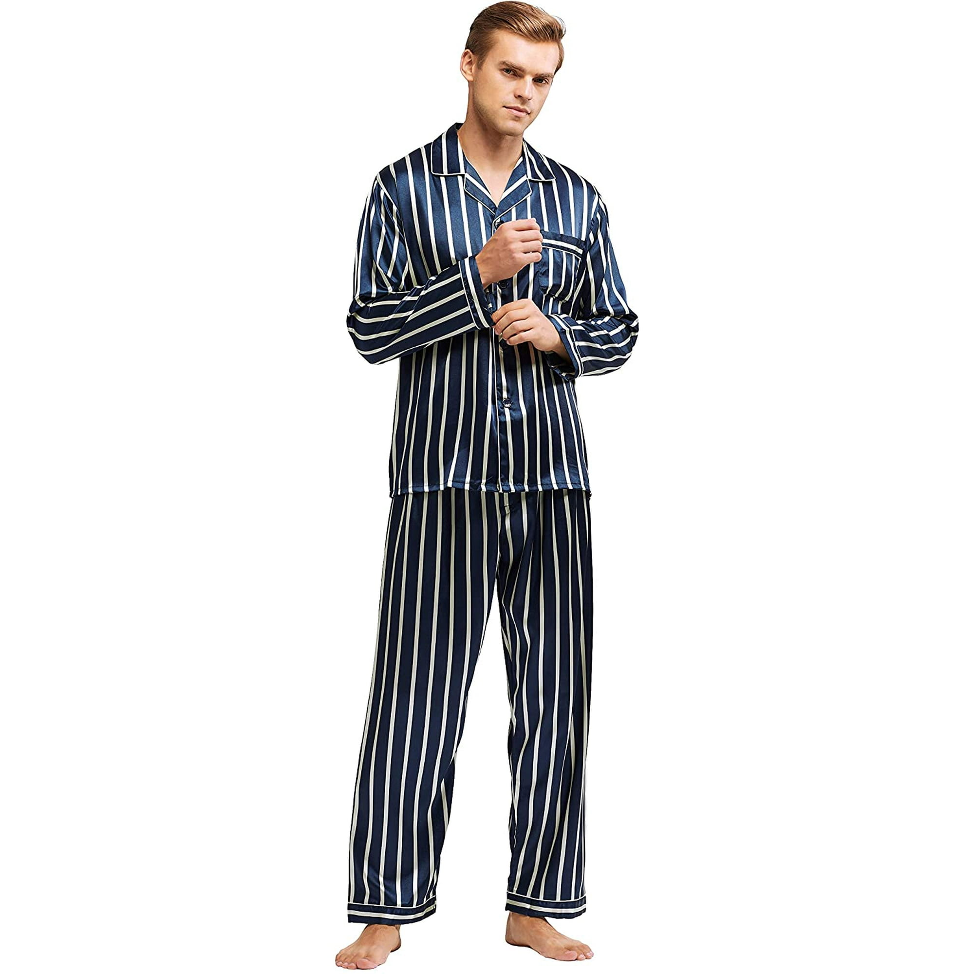 Tony Candice Men s Classic Satin Pajama Set Sleepwear Walmart