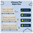 thumbnail image 4 of Serta Copenhagen 61" Rolled Arm Loveseat Sofa with Removable Covers Cream White, 4 of 16