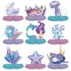thumbnail image 3 of Decoración de cumpleaños de sirena, nuevo juego de vajilla con temática, mantel, vasos de papel, platos, telón de fondo, pancarta, globos para bebé, suministros para fiestas infantiles, 3 of 5