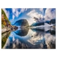 thumbnail image 2 of Foggy Alpine Village Panorama - Landscape Canvas Art Print, 2 of 3