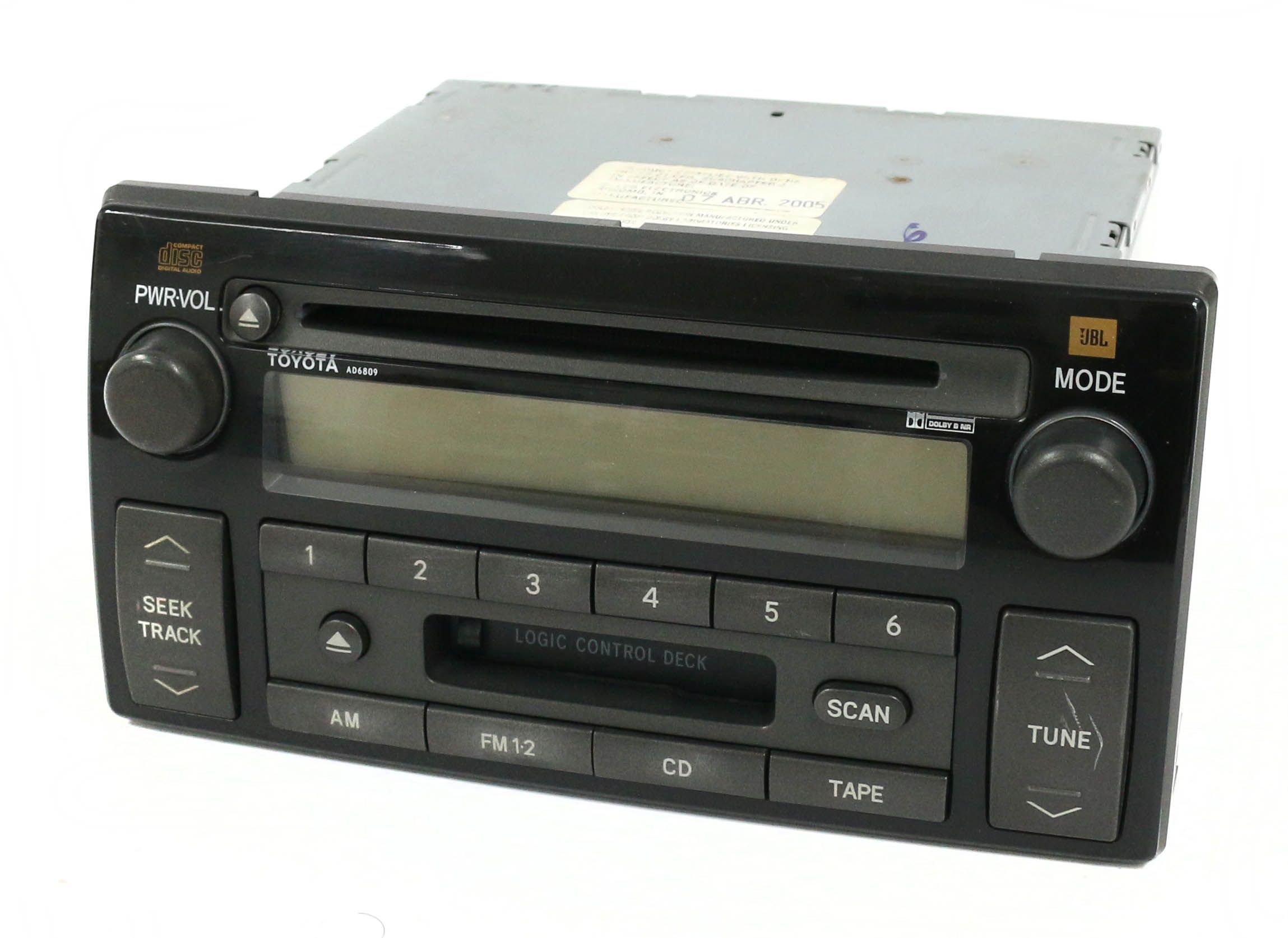 Restored 2005-2006 Toyota Camry Receiver AM FM CD Cassette 86120-AA170 Face ID AD6809 (Refurbished)