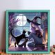 thumbnail image 2 of (11CTACC-3981__C__40X40) Hilo algodón ecológico bordado 11CT 3 hebras impresión 40*40cm kit serie personajes punto cruz bruja y gato, 2 of 9