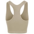 thumbnail image 3 of A2Y Women's Ribbed Seamless Workout Cropped Racerback Tank Tops Ash Mocha SM, 3 of 3
