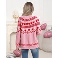 thumbnail image 2 of Cogild Cardigan Sweaters for Women Heart Pattern Knit, Crew Neck Long Sleeve, 2 of 9