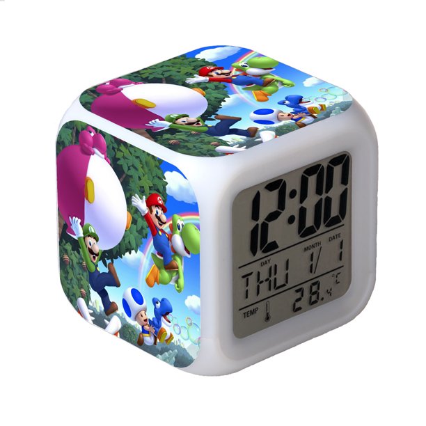 TIMPCV Rtimer Super Mario Bros 7 Color Changeable Digital Alarm Clock