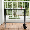 thumbnail image 2 of Table de Bar Mobile pour Mobilier de Patio - Hauteur Réglable Noire de 39 Pouces avec Roues - Dessus en Métal Imperméable - Comptoir Roulant d'Extérieur pour Cour, Bord de Piscine, Balcon (1 Pce), 2 of 8