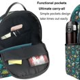thumbnail image 5 of Lsque Christmas Dinosaur colorful Pattern Backpack – School Travel Canvas Daypack with Ergonomic Padded Straps, Multiple Compartments & Leather Handle, 5 of 5