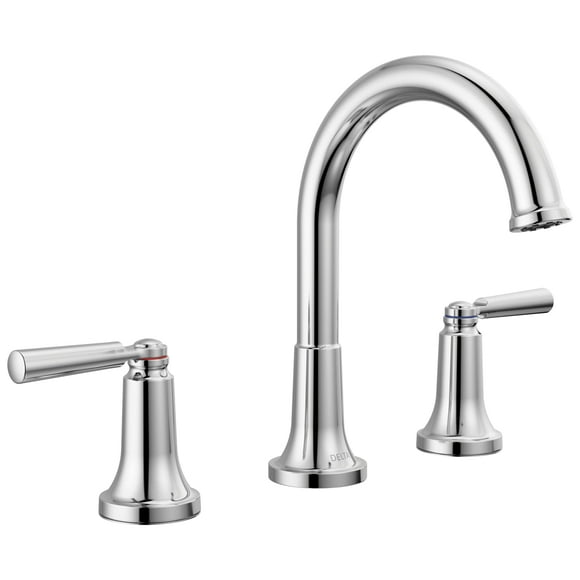 Delta Faucet Saylor Chrome Widespread Bathroom Faucet 3 Hole, Chrome Bathroom Faucet for Bathroom Sink, Bathroom Sink Fa