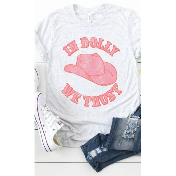 Retro In Dolly We Trust Hat Graphic Tee T-Shirt PLUS