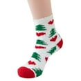 thumbnail image 5 of GILIGEGE 2 Pairs Christmas Fuzzy Socks for Women Cozy Soft Fluffy Striped Socks Warm Sleeping Socks for Winter Holiday Home Fleece Warm Cozy Holiday Slipper Socks for Women, 5 of 5