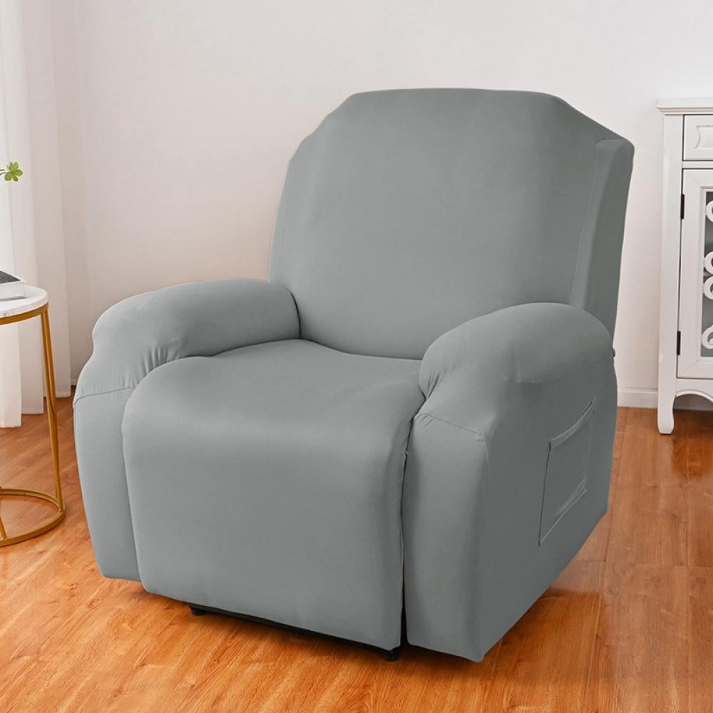 4 Piece Recliner Cover Stretch Plush Soft Cover for Recliner Chair