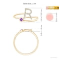 thumbnail image 4 of ANGARA Natural Capital "R" Diamond Initial Ring with Bezel-Set Amethyst in 14K Yellow Gold for Women (Size-2.5mm) | February Birthstone, Anniversary, Jewelry Gift for Women | Natural Amethyst Ring, 4 of 9