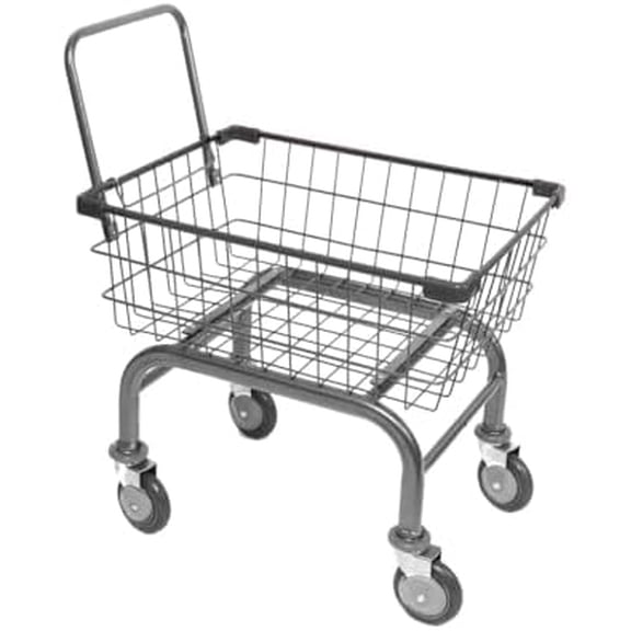 Heavy Duty Uhandle Laundry Cart with 5" Wheel (Charcoal Grey) Ruber Grip.$$Office