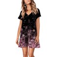 thumbnail image 2 of Vestido suelto de manga corta con cuello en V informal de verano para mujer a la moda Fridja  qw4223, 2 of 7