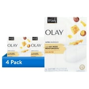 (4 pack) Olay Moisture Outlast Ultra Moisture Shea Butter Beauty Soap Bar 3.75 oz, 8 Count