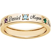 Personalized Planet Family Gold Over Sterling Silver Birthstone Band