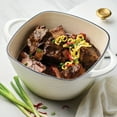 thumbnail image 5 of Tramontina Prisma 7-Quart Enameled Cast Iron Square Dutch Oven with Lid, Satin White with Gold Knob, Oven-Safe, 5 of 8