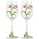 thumbnail image 1 of KAKOWELY 2 copas de licor para fiestas, copas altas para vino, copas con flores pintadas, copas de vino tipo flauta., 1 of 5