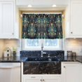 thumbnail image 5 of Yayeee Kitchen Curtains Tier Pair Light Filtering 27"x24" Rod Pocket Short Cafe Window Panel, Gold Peacock Pattern, 5 of 7