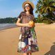 thumbnail image 4 of Balery Bottle Glass Red Wine Vestidos sueltos de manga corta para mujer, vestidos de verano 2025, vestidos casuales de corte A con vuelo., 4 of 6