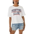 thumbnail image 3 of Women's Gameday Couture White Illinois Fighting Illini Claim To Fame Boxy Cropped T-Shirt, 3 of 5