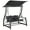 Gray, variant on vidaXL Patio Swing Chair Outdoor Bench with Canopy and Cushion Poly Rattan