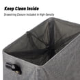 thumbnail image 3 of Caroeas X-Large Slim Laundry Baskets 27" Tall with Leather Handle, Laundry Basket on Wheels , Collapsible Laundry Hamper, Rolling Hamper Dorm Baskets (Grey Linen), 3 of 6