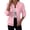 Pink, variant on Women's Rib Stand Collar Zip Cable Knit Jacket, Thick Soft Knit Outer, Warm Layer for Daily Errands White S
