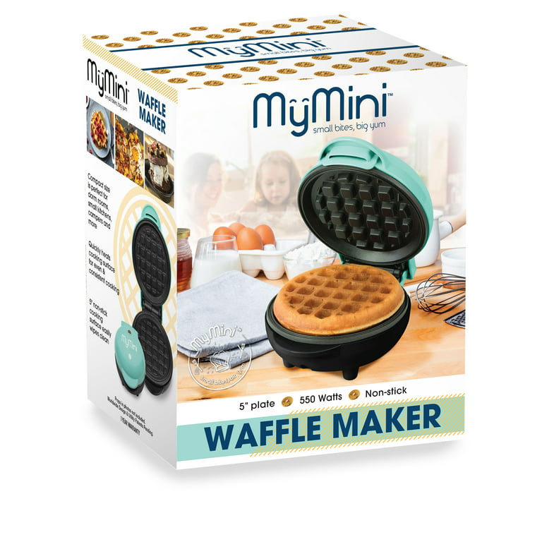 Nostalgia Mymini Waffle Maker New in Sealed Box Teal, Aqua, Blue 