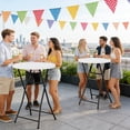 thumbnail image 3 of WASUHE 32in Folding Cocktail Table, Round Plastic Bar Height Folding Table w/Thick Table Top, Ideal for Parties, Patio, Backyard, Dining, Wedding, 400lb Capacity, White, 3 of 11