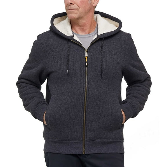 Magnum Men's Fleece Lined Full Zip Hoodie, Black, Size Large