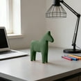 thumbnail image 6 of Modern Minimalist Wooden Horse Decor - Creative Wood Horse Statue Ornament for Home Living Room TV Stand Coffee Table Decor, Rustic Wooden Horse Figurine for Indoor Desktop Art Decor Gift, Green, 6 of 7