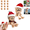 Mixed, variant on Shaking Wooden Man Figurine, Shaking Feet Woodens Doll with 12PCS Magnetic Expressions, Handmade Shaking Feet Wooden Car Dashboard Decorations, Creative Wood Desktop Decor(with Santa Hat,1 Set)